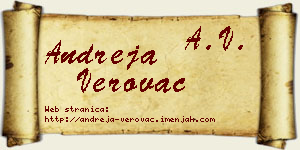 Andreja Verovac vizit kartica